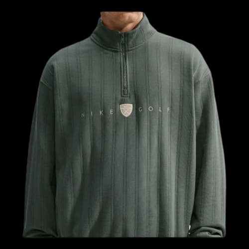 Nike Fairway Fresh Therma-FIT Oversized 1 2-Zip Golf T-Shirt 'Camo Green Limestone'
