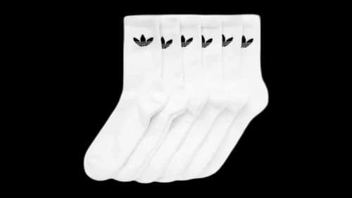 adidas Trefoil Crew Cushioned Socks (6 Pack) White