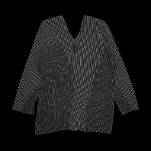 Issey Miyake Ripples Stripe Top 'Black'