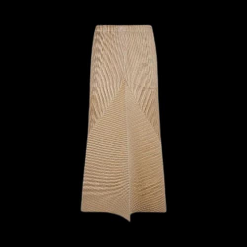 Issey Miyake Wrapped Suede Like Pleats Skirt 'Silver/Grass'