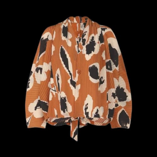 Issey Miyake Vigor Pleats Cardigan 'Brown'