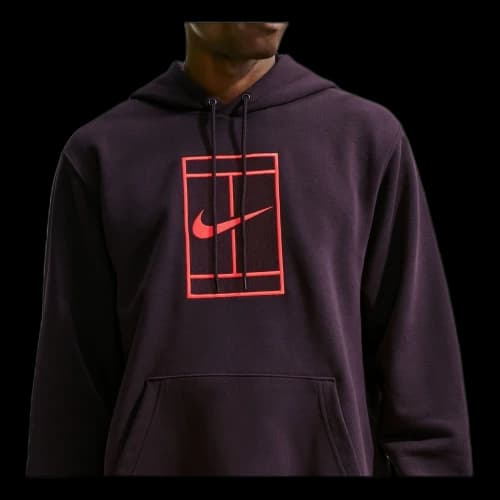 Nike Court Slam Dri-FIT Fleece Hoodie 'Burgundy Ash Bright Crimson'