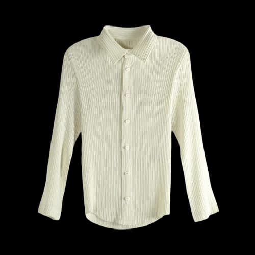 Issey Miyake Hatching Pleats Shirt 'Off White'