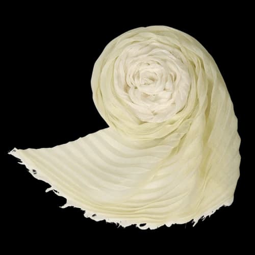 Issey Miyake Gradation Ramie Pleats Stole 'White Hued'