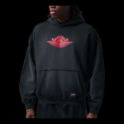 Jordan Flight Wings Fleece Hoodie 'Black University Red'