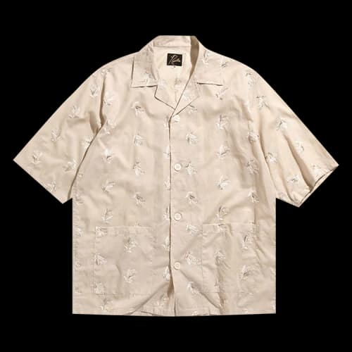 Needles Plant Embroidered Cabana Shirt 'Beige'