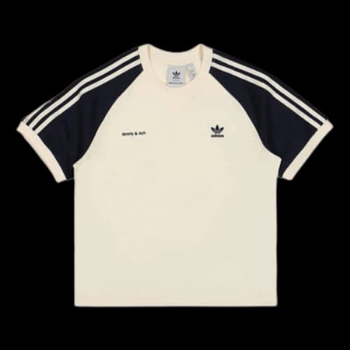 adidas x Sporty & Rich T-shirt 'Cream White Navy' (Women's)