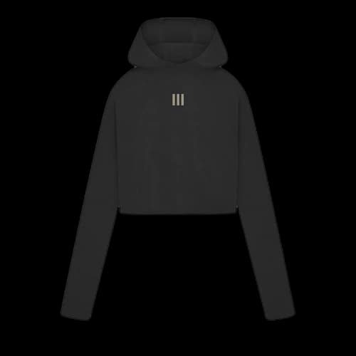 adidas x Fear of God Athletics Women's Crop Pullover Hoodie Black