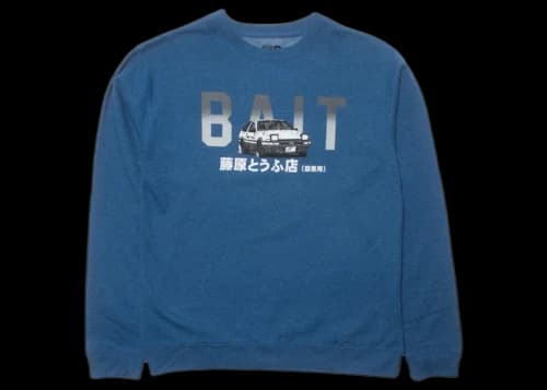 BAIT x Initial D Bait Logo Design Crewneck Blue