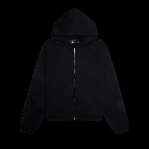 Represent Clo Initial Boxy Oversized Zip Through Hoodie 'Black'