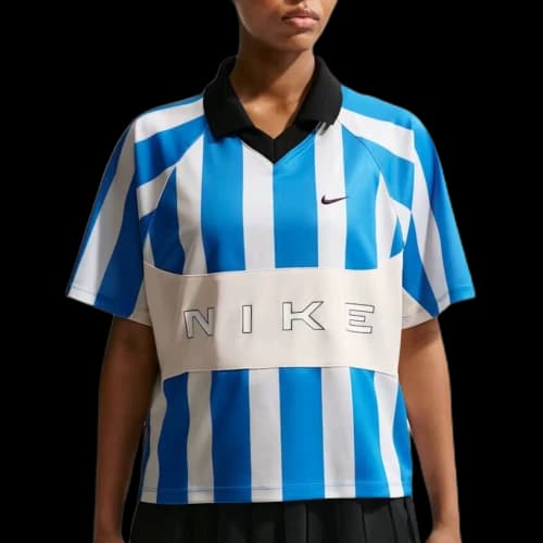 Nike NSW Street Oversized SS Stripe Jersey 'Chalk Lt Photo Blue' (Women's)