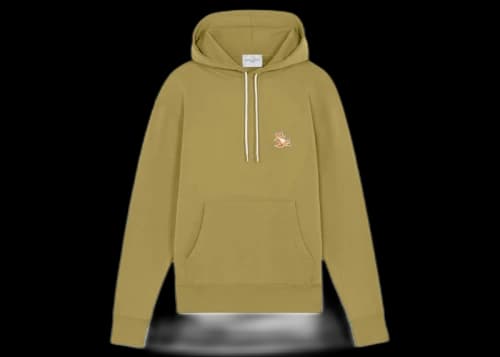 Maison Kitsune Chillax Fox Patch Classic Hoodie Light Khaki