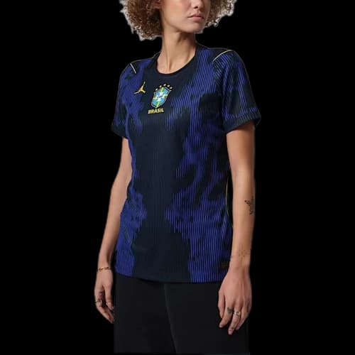 Air Jordan Brazil 2026 Match Away Aero-Fit Soccer Authentic Jersey 'Royal Black' (Women's)