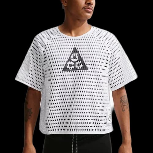 Nike ACG Running T Shirts Men's White/Anthracite Crew Neck Moderate