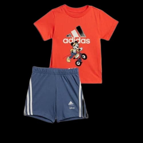 (GS) adidas x Disney Mickey Mouse Tee Set 'Orange Teal'