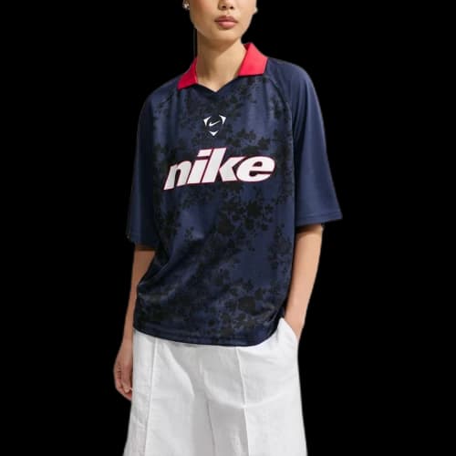 Nike Sportswear Rugby Jerseys Women's Midnight Blue Lapel Moderate