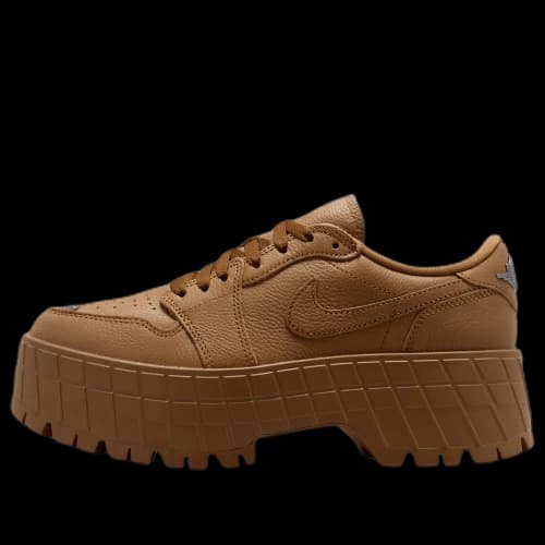 Air Jordan 1 Brooklyn Low 'Light British Tan Metallic Silver' (Women's)