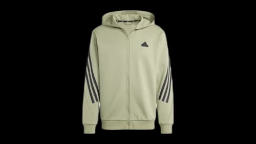 adidas Future Icons 3-Stripes Full Zip Hoodie Tent Green