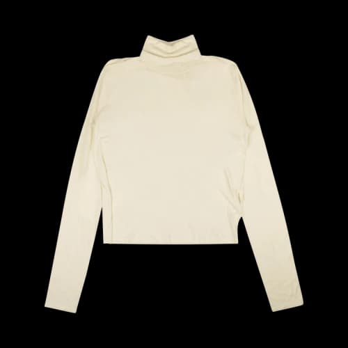 Helmut Lang Short-Sleeve Twist Silk Blend Turtleneck 'White'