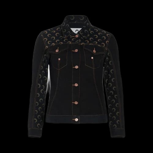 Marine Serre Moon Denim Semi-Fitted Jacket 'Black'