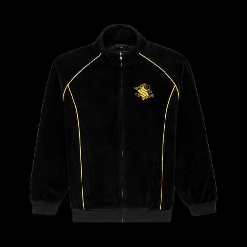 Sp5der Outline Velour Track Jacket Black