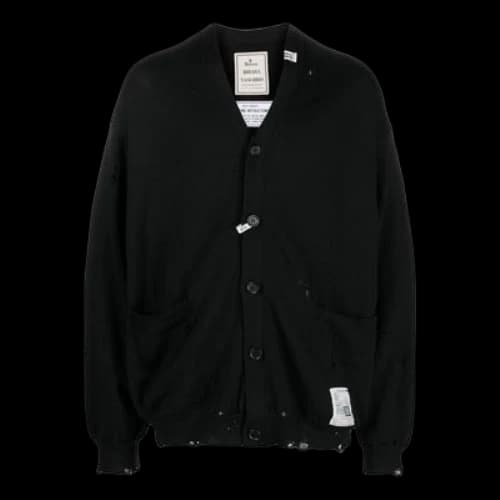 Maison MIHARA YASUHIRO SS23 Distressed Knit Cardigan 'Black'