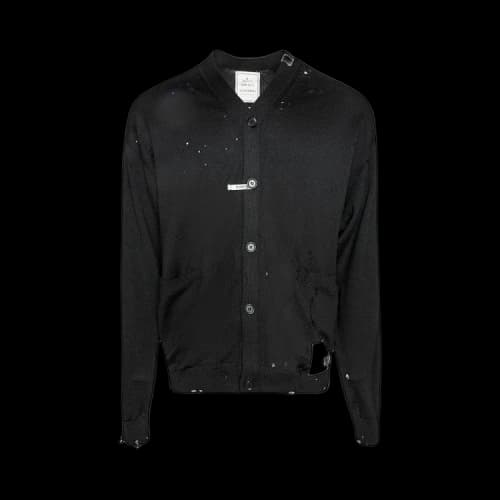 Maison Mihara Yasuhiro Distressed Knit Cardigan 'Black'