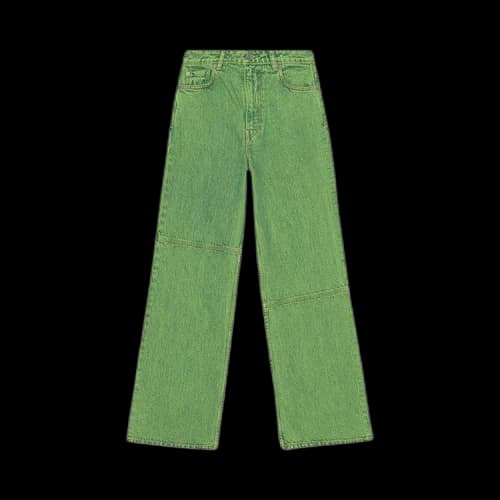 GANNI Overdyed Bleach Denim Magny 'Lime'