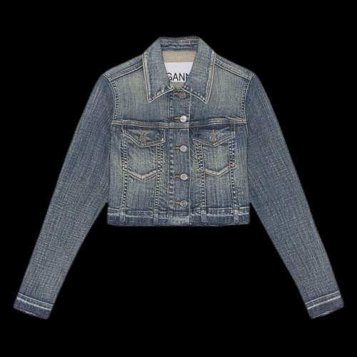 GANNI Tint Edge Denim Cropped Jacket 'Wash'