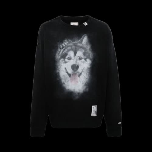 Maison Mihara Yasuhiro Distressed Dog Printed Pullover 'Black'