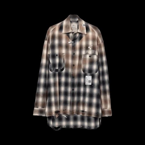 Maison Mihara Yasuhiro Vintage Like Check Long-Sleeve Shirt 'Black'