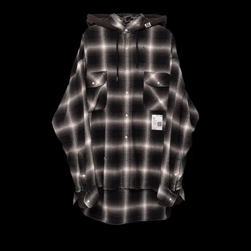 Maison Mihara Yasuhiro Hooded Check Shirt 'Black'