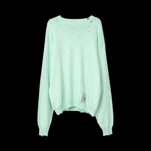 Maison Mihara Yasuhiro Distressed Knit Pullover 'Green'
