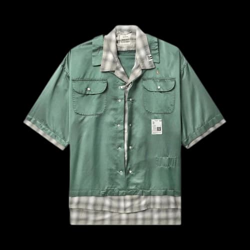 Maison Mihara Yasuhiro Double Layered Short-Sleeve Shirt 'Khaki'