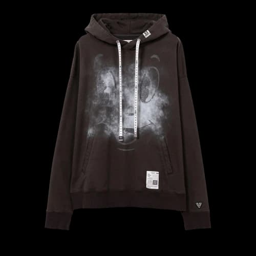 Maison Mihara Yasuhiro Happy Face Printed Distressed Hoodie 'Black'