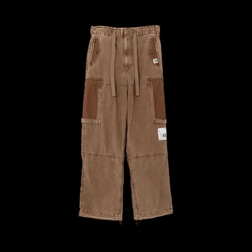 Maison Mihara Yasuhiro Cotton Satin Cargo Trousers 'Brown'
