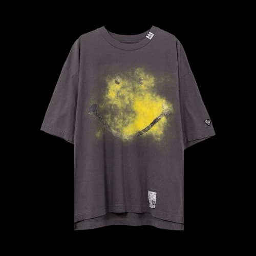 Maison Mihara Yasuhiro Smily Face Printed Ringer Tee 'Black'