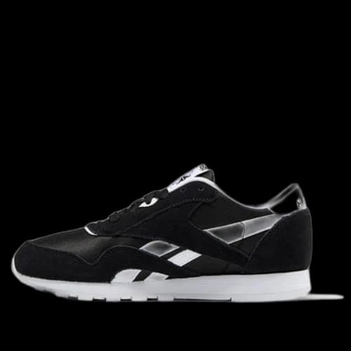 Kids Reebok classic nylon Running shoes 'Black White'