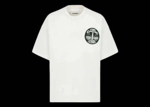 Jil Sander Zodiac Patch Libra Oversize Logo T-Shirt White