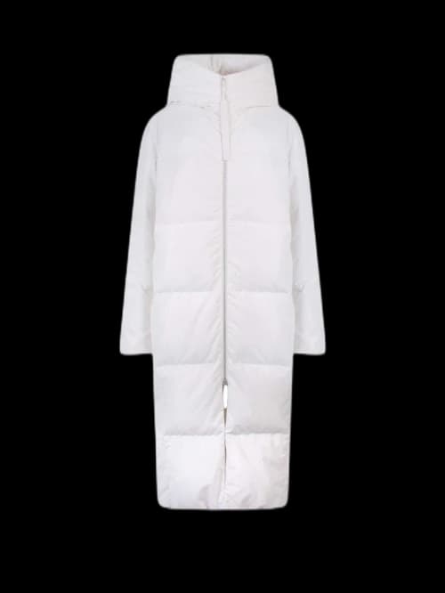 Jil Sander Woman Padded Hooded Long Jacket Beige