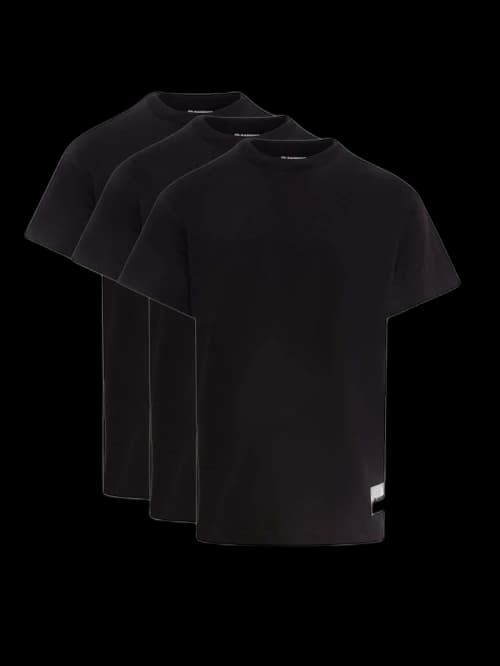 Jil Sander Man Biologic Cotton Logo Label T-Shirt Set Black