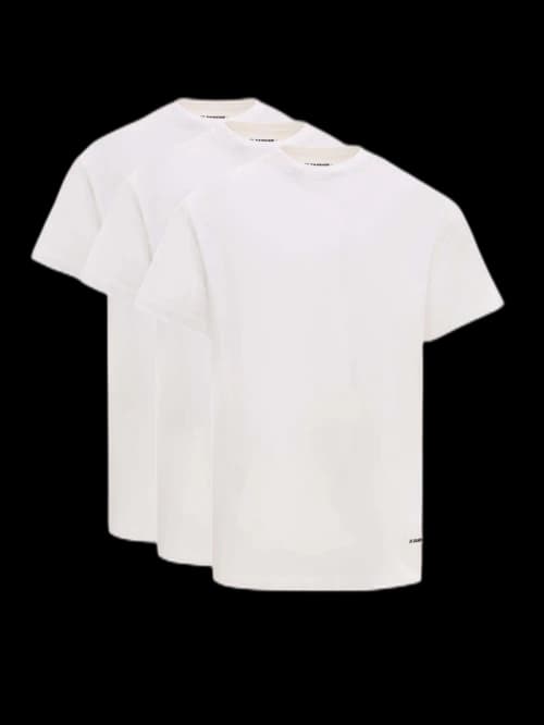 Jil Sander Man Biologic Cotton Logo Label T-Shirt Set White