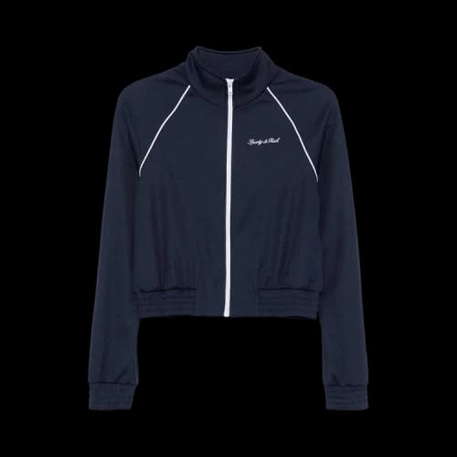 Sporty & Rich Signature Logo Retro Track Jacket 'Dark Navy'