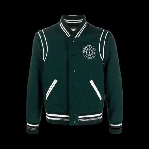 Sporty & Rich Connecticut Crest Varsity Jacket 'Forest'