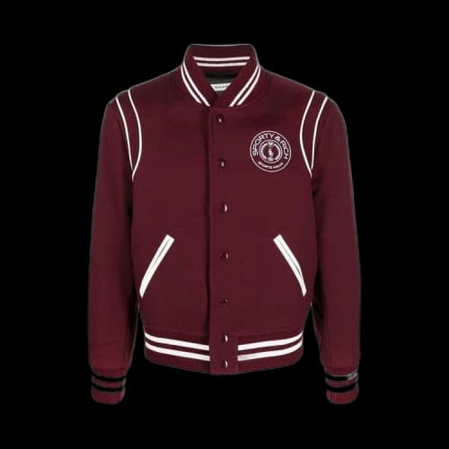 Sporty & Rich Monaco Varsity Jacket 'Merlot'