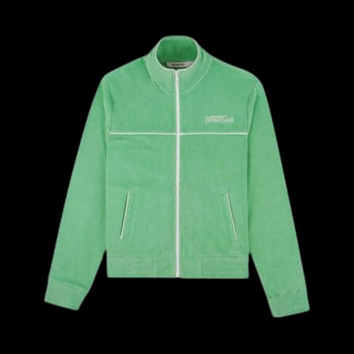 Sporty & Rich Rizzoli Tennis Terry Track Jacket 'Washed Kelly/White'