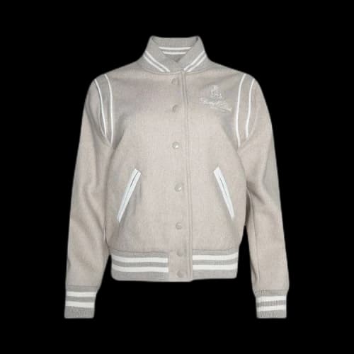 Sporty & Rich Vendome Wool Varsity Jacket 'Oat'