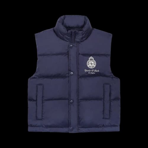 Sporty & Rich Crown LA Puffer Vest 'Navy'