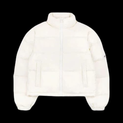 Sporty & Rich Crown LA Puffer Jacket 'Cream'