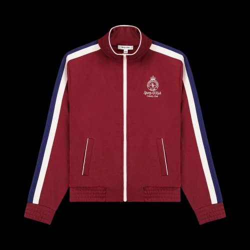 Sporty & Rich Crown Track Jacket 'Merlot'